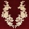 1 Pair Beaded & Corded Floral Lace Applique on 100% Polyester Net Mesh 13" x 3" Each Side